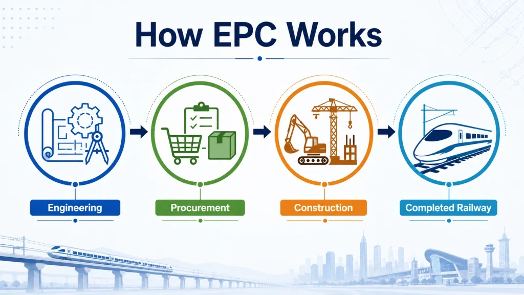 Engineering procurement and construction process used in the Mumbai-Ahmedabad bullet train project.